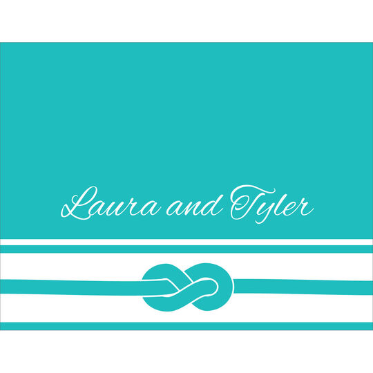 Teal Blue Knot Folded Note Cards